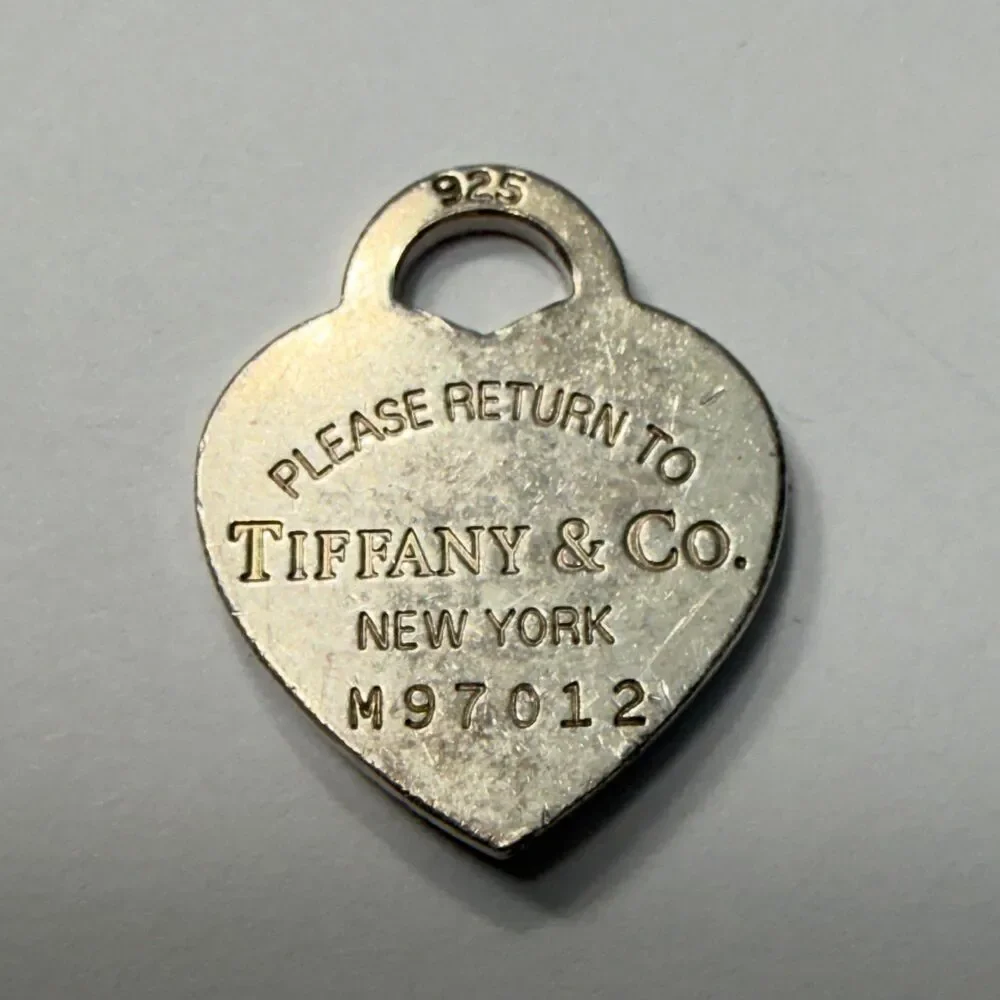 Tiffany & Co. Heart Tag Charm Pendant 925 Sterling Silver Serial Number