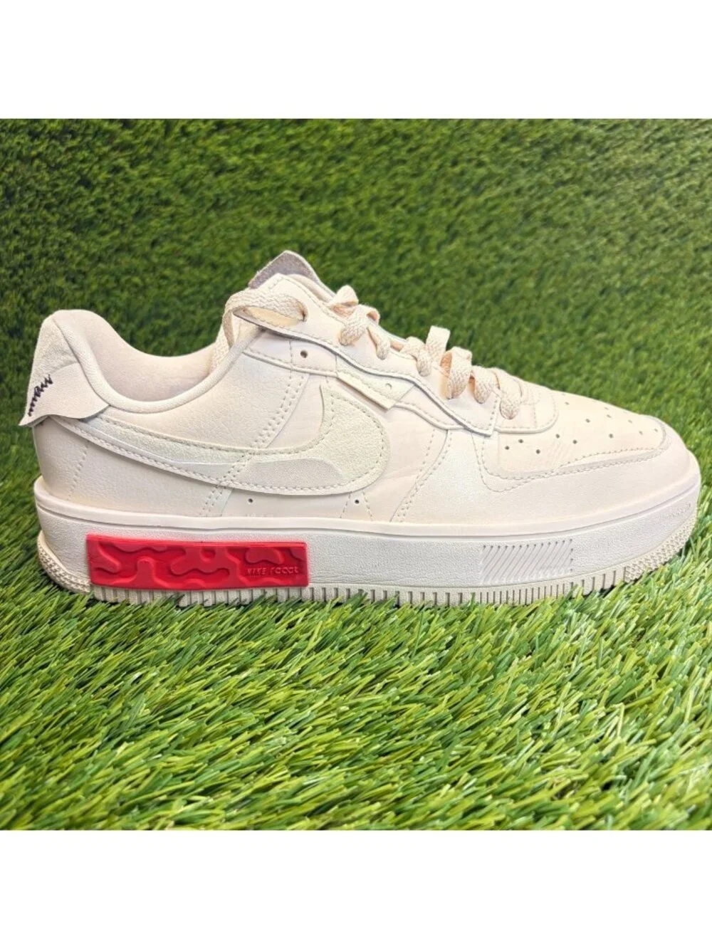 Nike Air Force 1 Fontanka Womens Size 10 Ivory Athletic Leather Shoes Sneakers