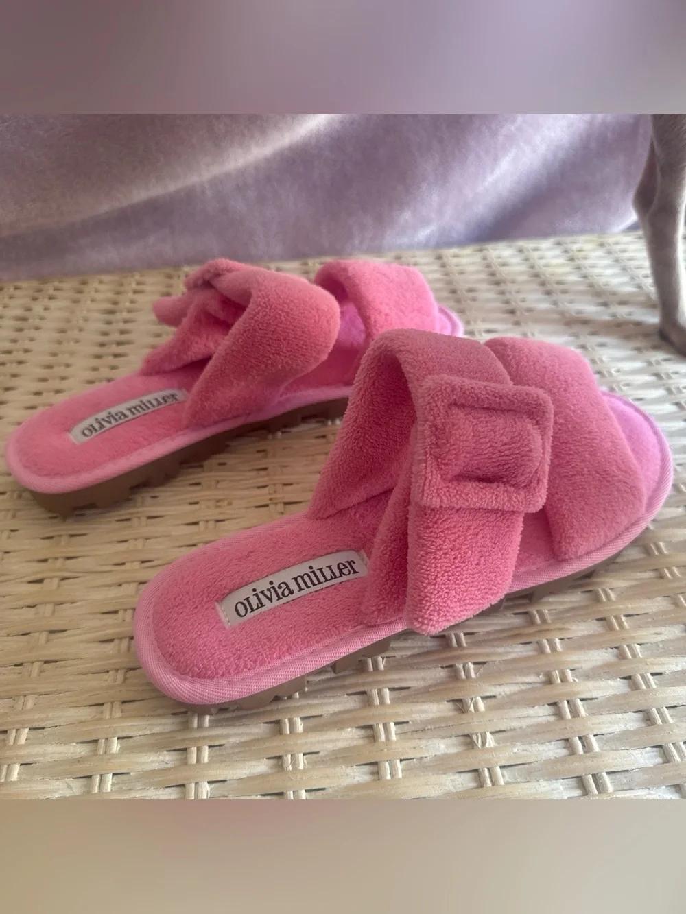Size 8 Hot Pink Fuzzy Slides