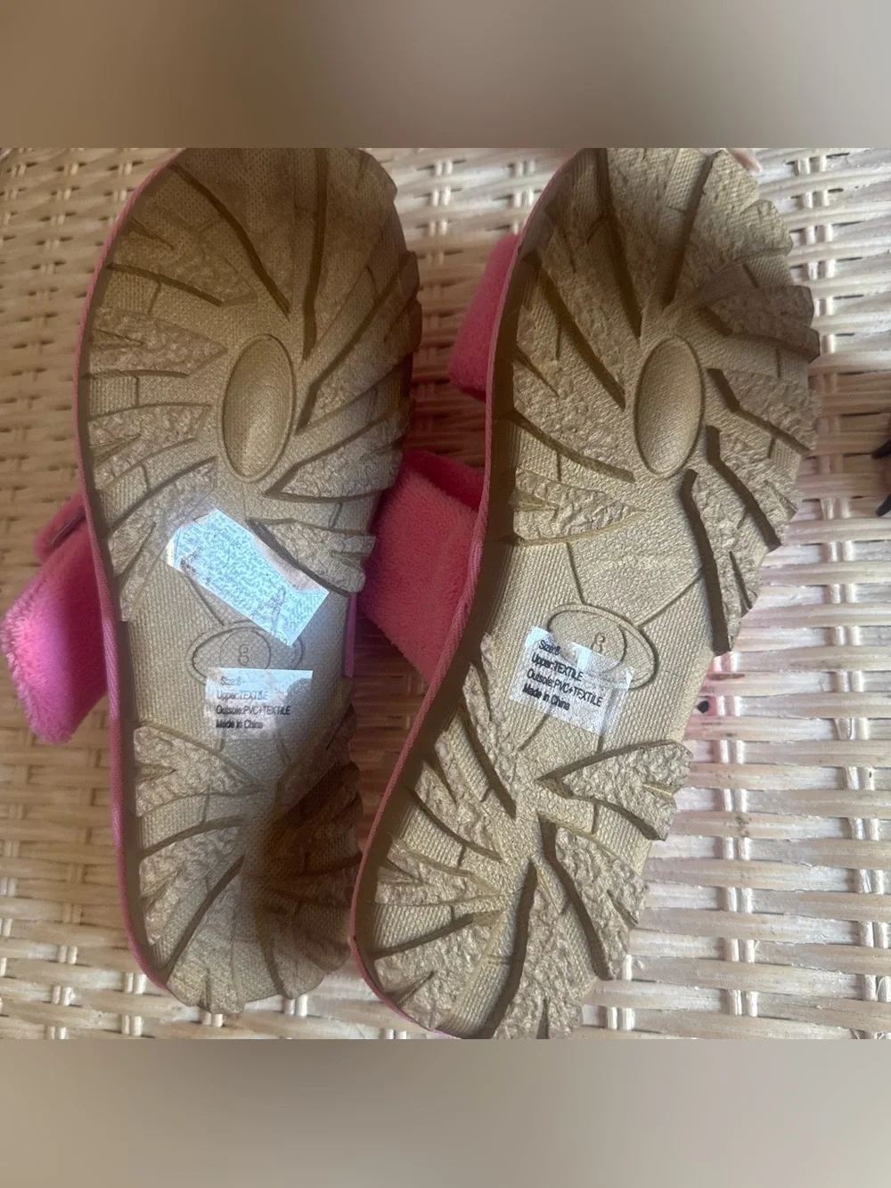 Size 8 Hot Pink Fuzzy Slides