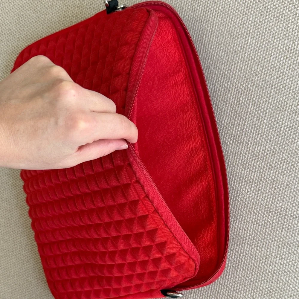 Rebecca Minkoff Red Quilted Laptop Sleeve Padded Designer Tech Case