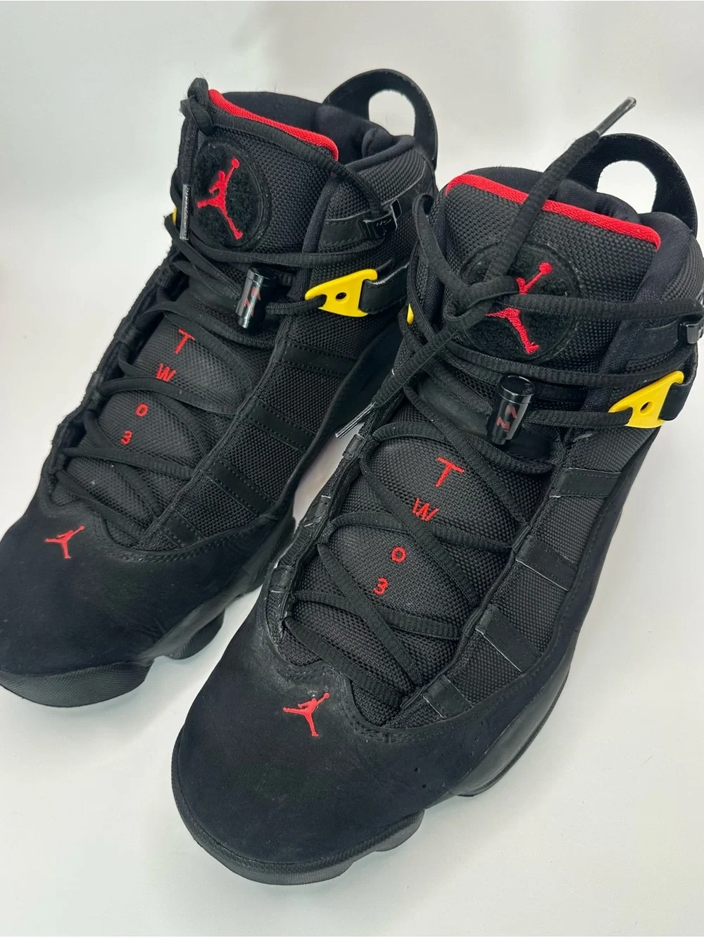 Jordan 6 Rings Black Red Sulfur 322992-065 Mens 12