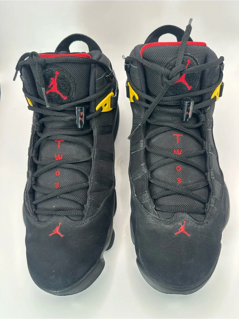 Jordan 6 Rings Black Red Sulfur 322992-065 Mens 12