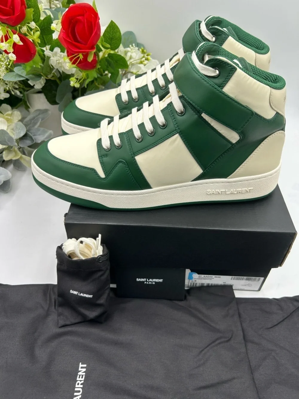 Men's Saint Laurent LAX leather high top sneakers size 46/13 US made in Italy