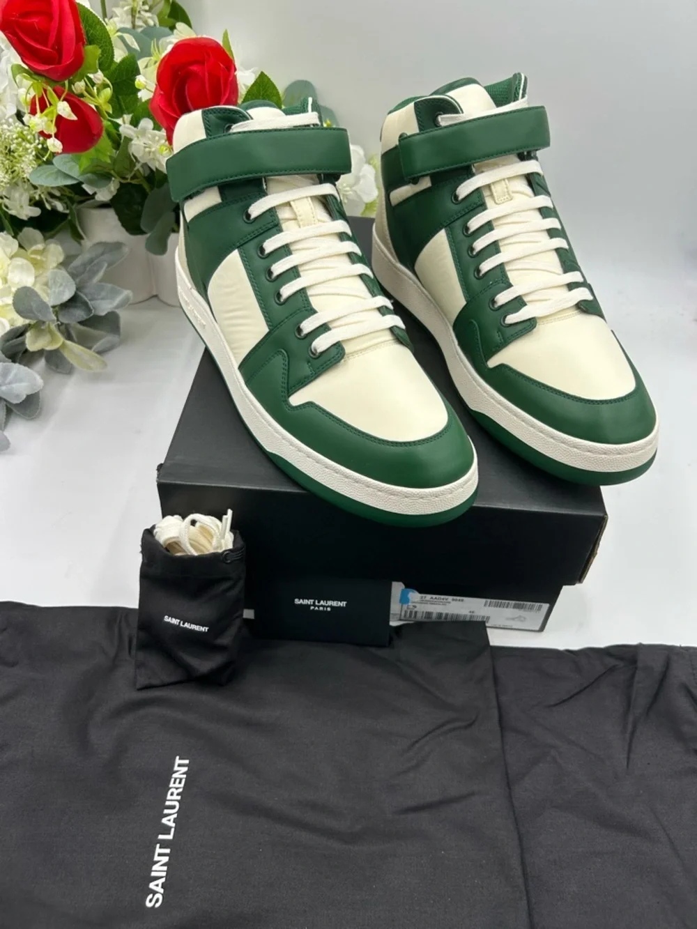 Men's Saint Laurent LAX leather high top sneakers size 46/13 US made in Italy
