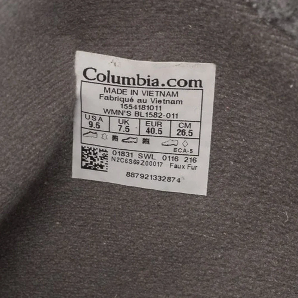 Columbia Womens Ice Maiden Black Waterproof Round‎ Toe Pull On Snow Boots Sz 9.5