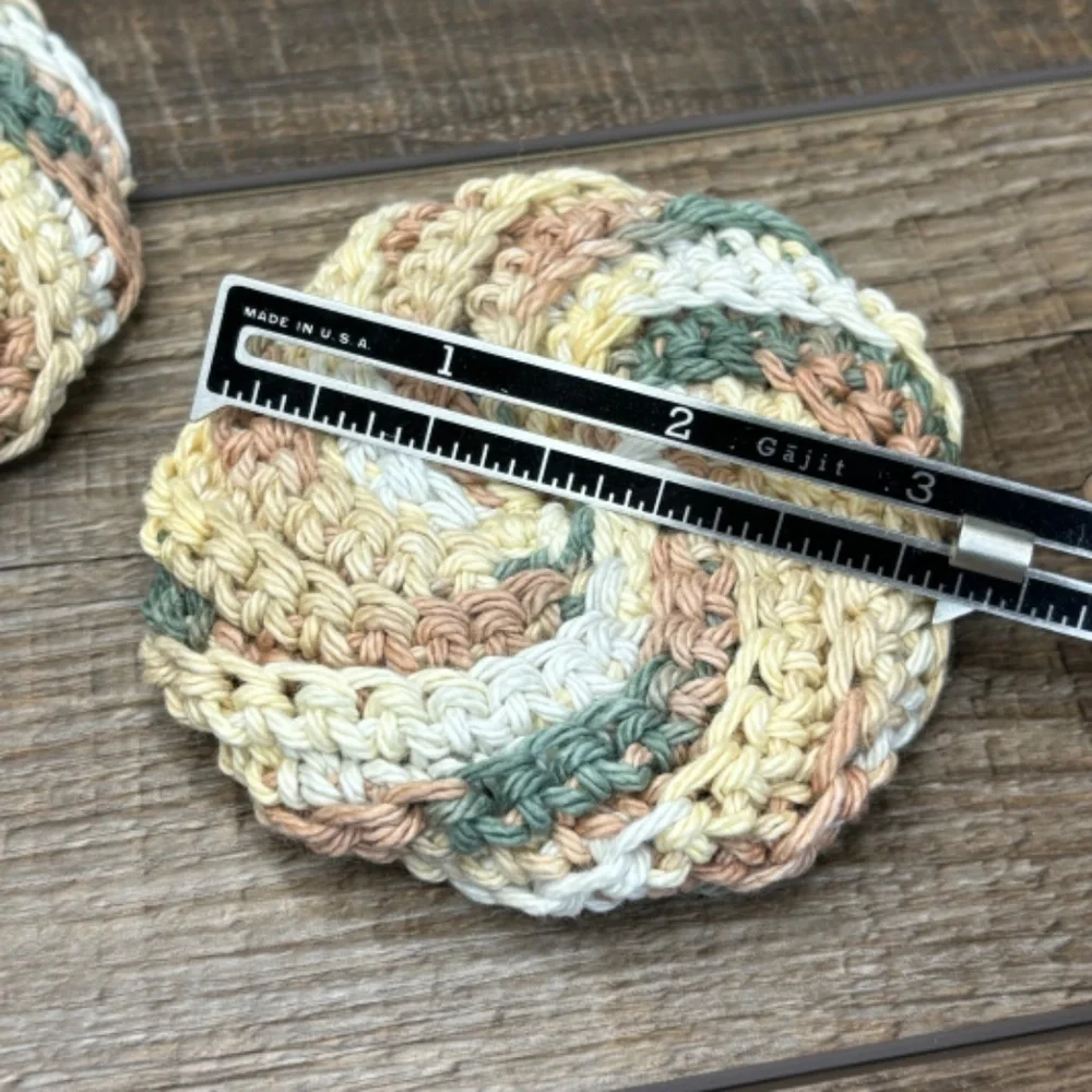 Handcrafted‎ Crochet Spiral Tawashi and Face Round Scrubbies Set Cotton Yarn