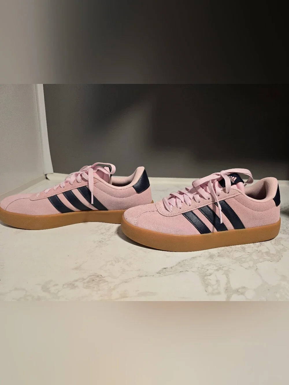 adidas pink suede
