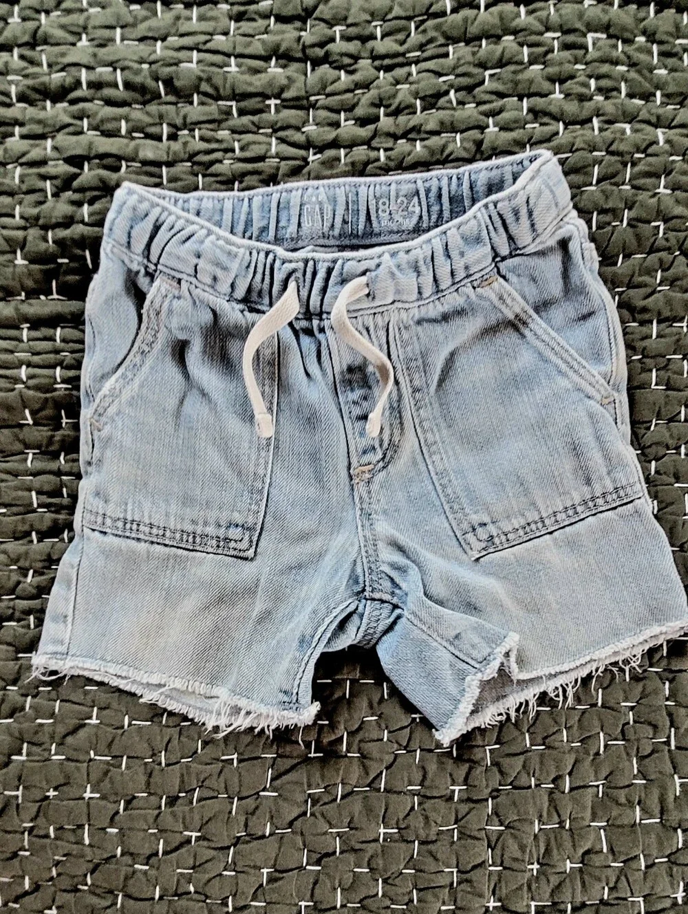Baby GAP Denim Drawstring Kids Shorts - Light Blue