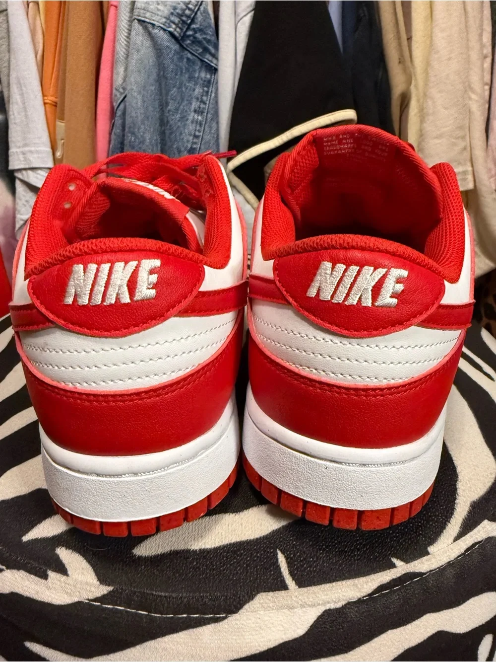 Nike Red and White Low-Top Sneakers