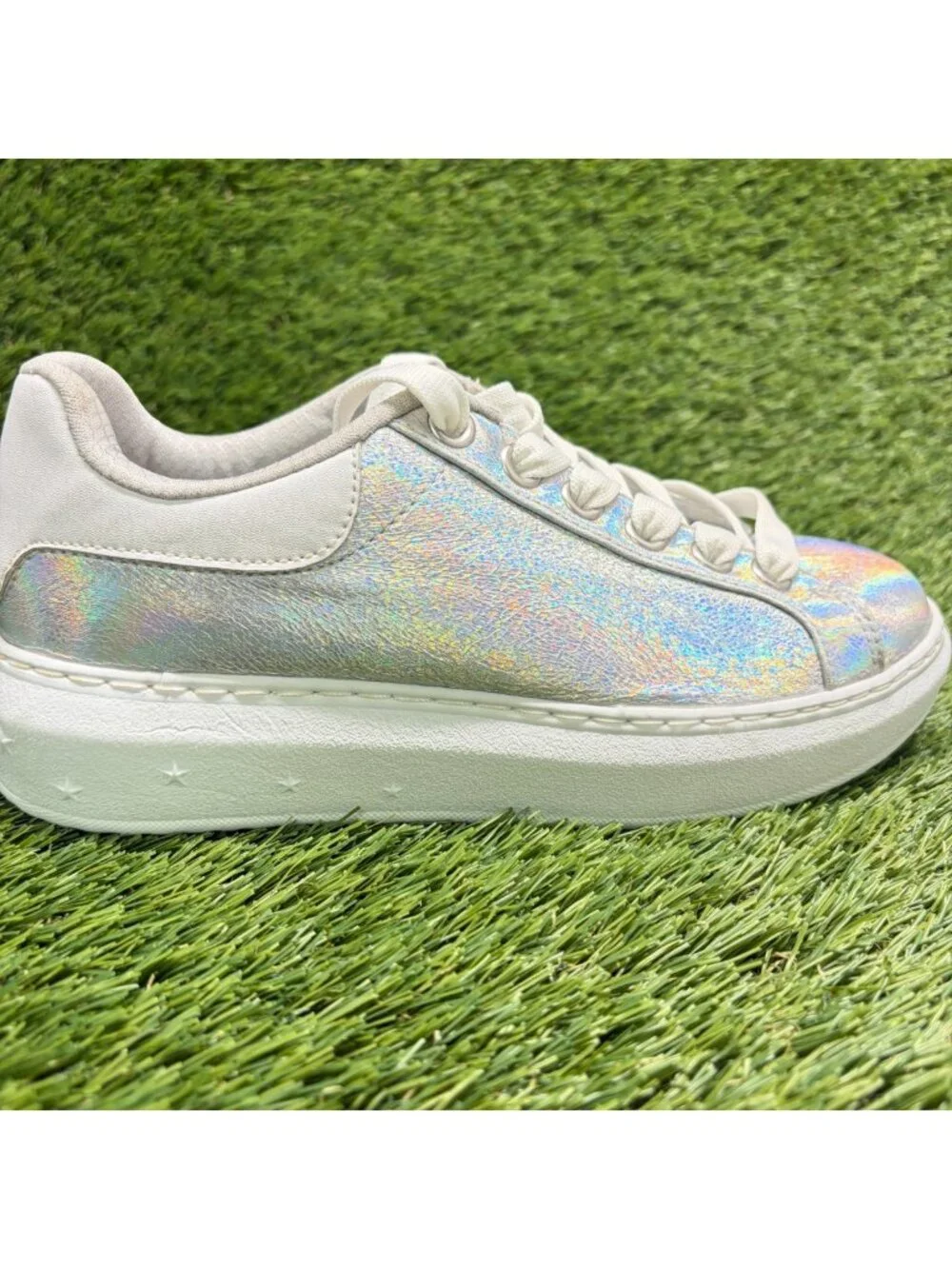Skechers High Street Crackled Metallic Womens Size 6.5 Athletic Shoes Sneakers