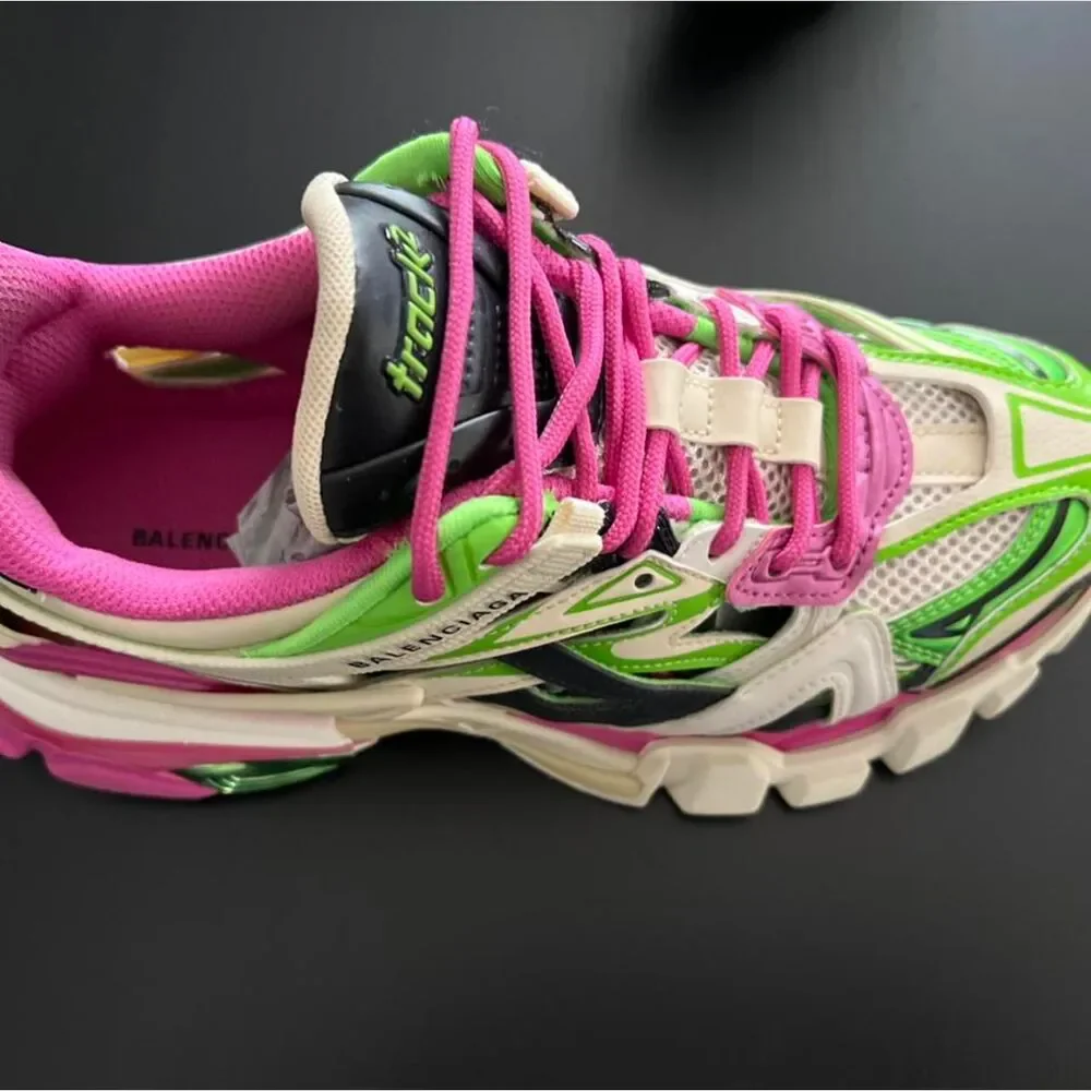 Balenciaga Women's Pink and Green Track 2.0