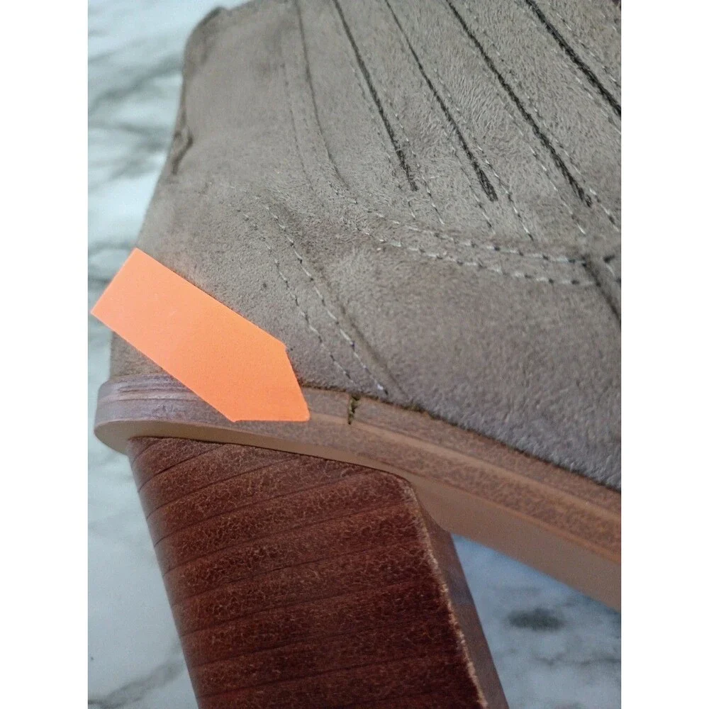 Nine West Faux Suede Grey Ankle Boots Size 6.5M