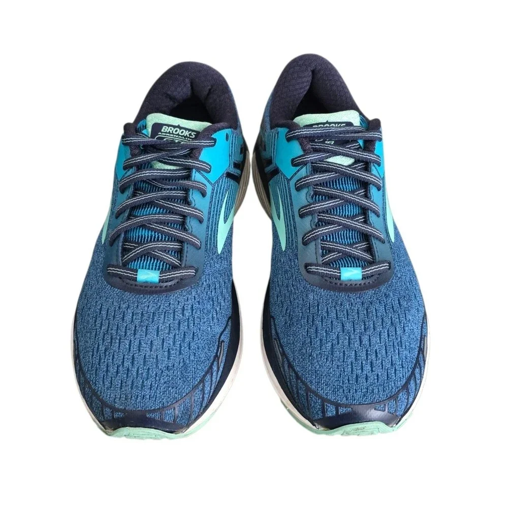 Brooks Adrenaline GTS 18 Sneakers Womens Size 9.5 Wide Teal Blue Running Shoes
