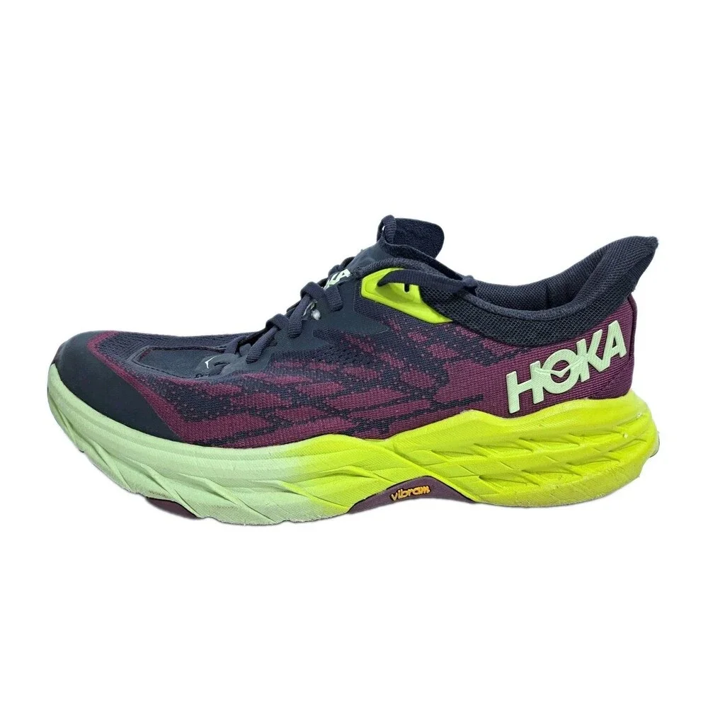 Hoka Speedgoat 5 Women's Size 9.5B Black Purple Green Running Shoes Sneakers