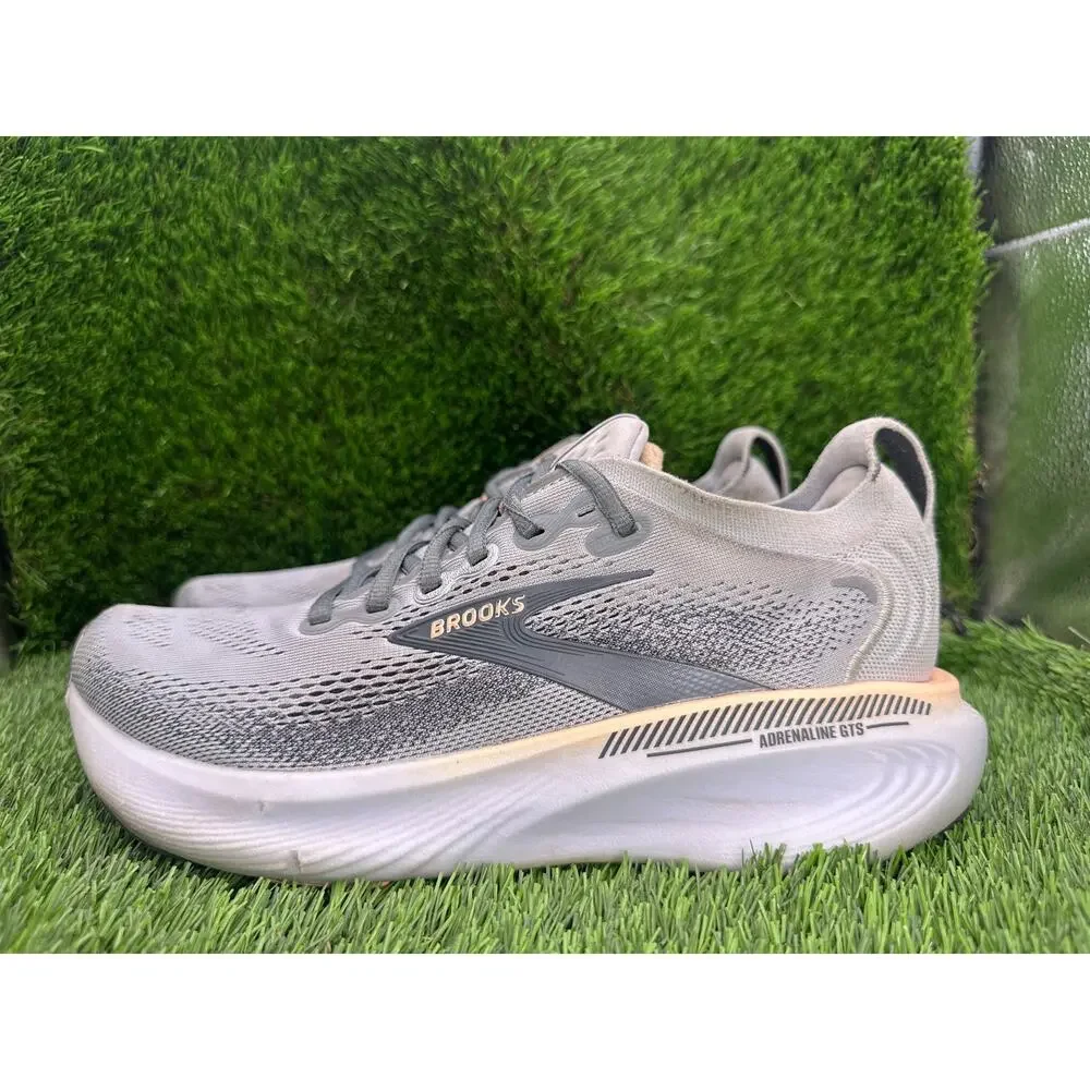 Brooks Adrenaline GTS 25 1204431B032 Athletic Shoes Womens 8.5B Gray Mesh Sports