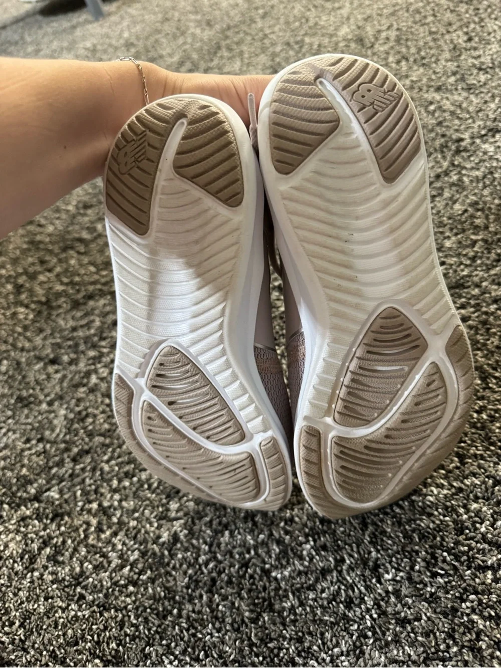 New Balance Women's Knit Athletic Sneakers in Light Taupe