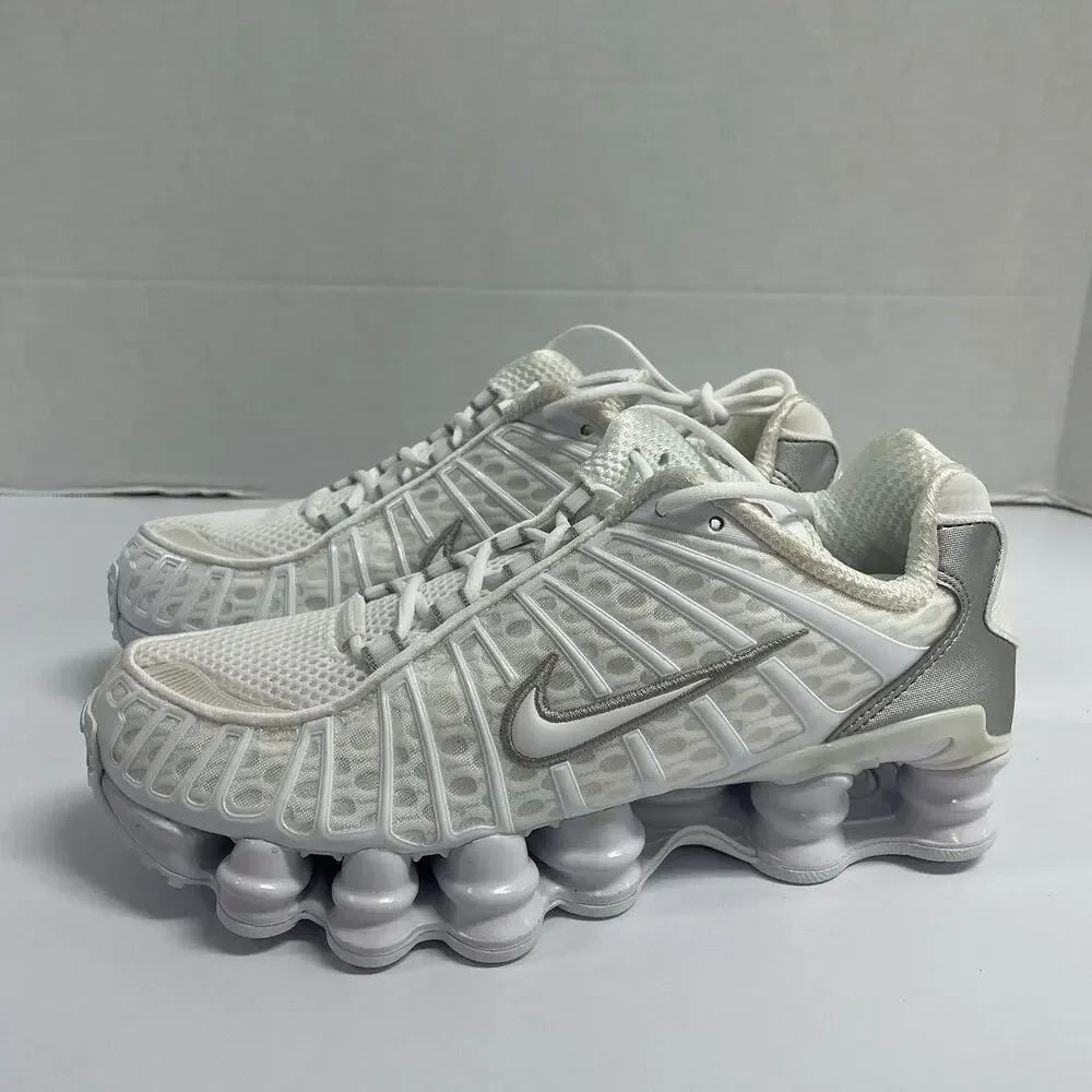 Nike Wmns Shox TL White Silver 2023 AR3566 100 Size 6.5 Women Vintage Yellowing