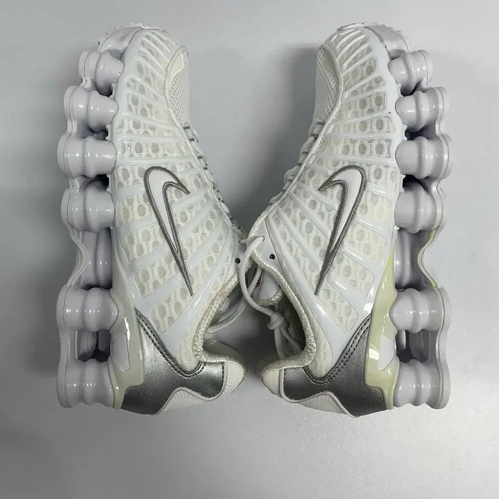 Nike Wmns Shox TL White Silver 2023 AR3566 100 Size 6.5 Women Vintage Yellowing