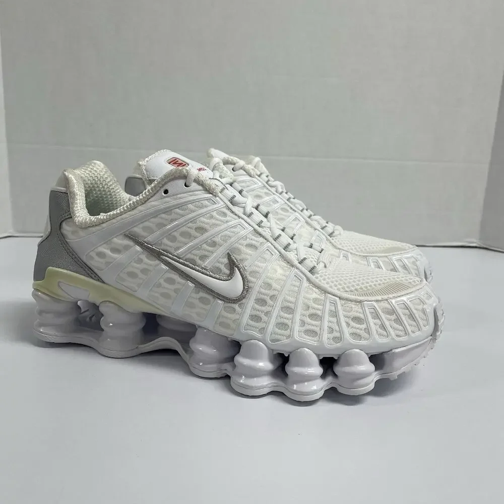 Nike Wmns Shox TL White Silver 2023 AR3566 100 Size 8.5 Women Vintage Yellowing