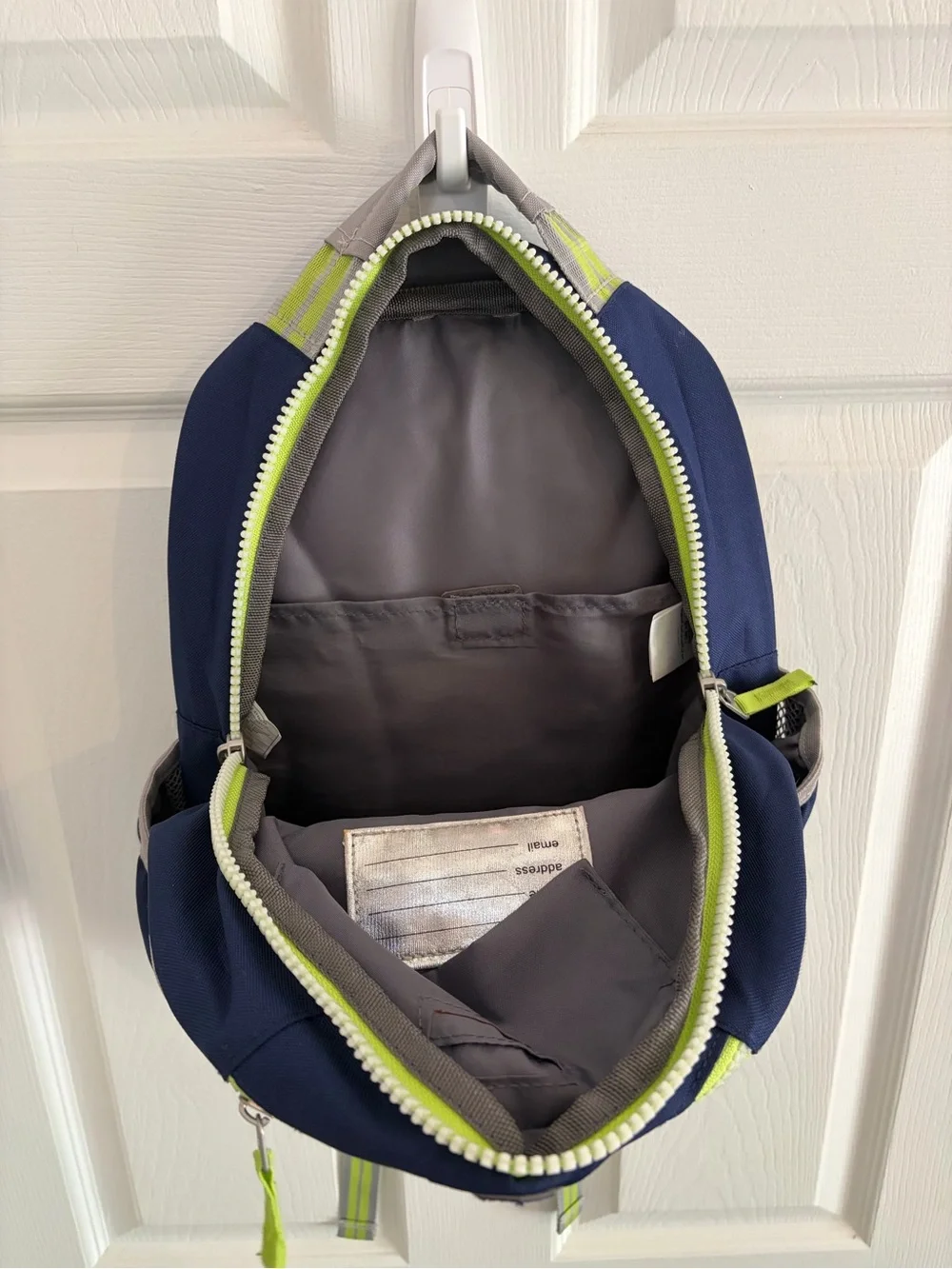 Pottery Barn Kids - Small - Navy With Grey and Lime Accent Kids Backpack