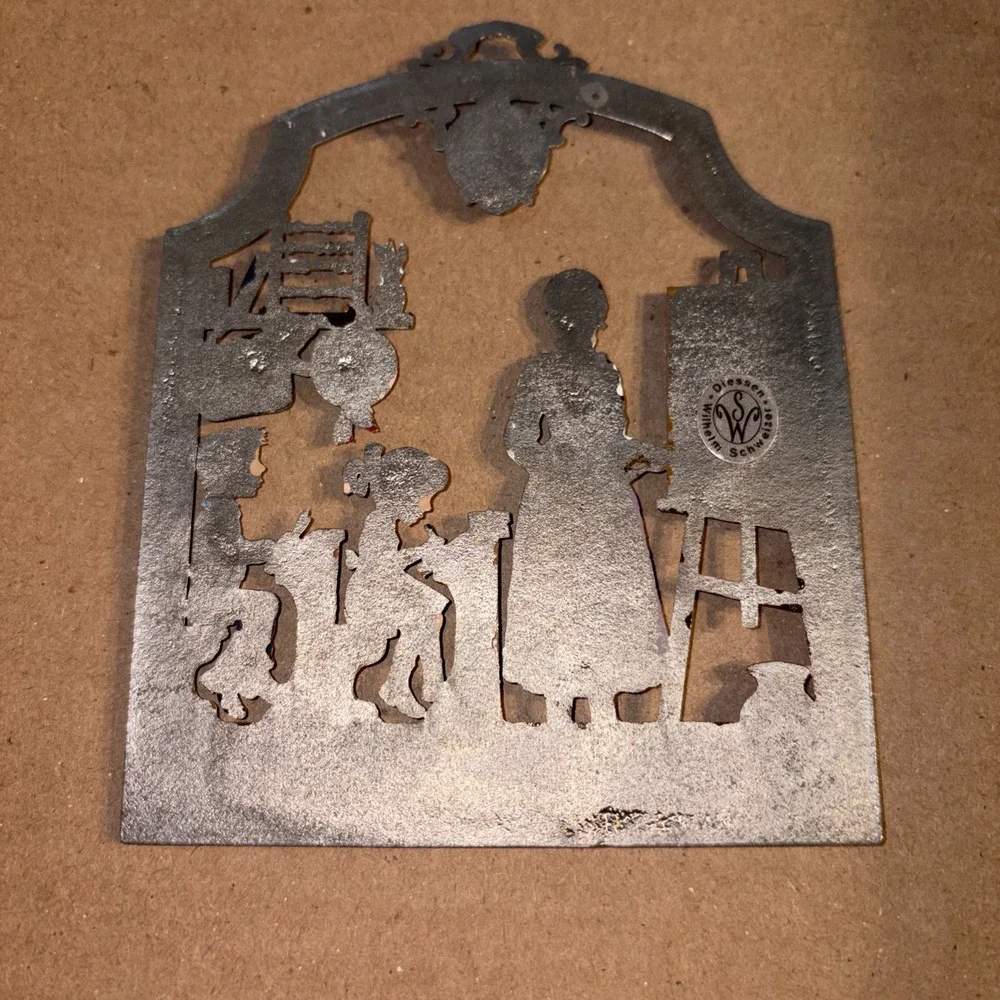 Wilhelm Schweizer Pewter Zinnfiguren‎ The Female Teacher Wall Hanging