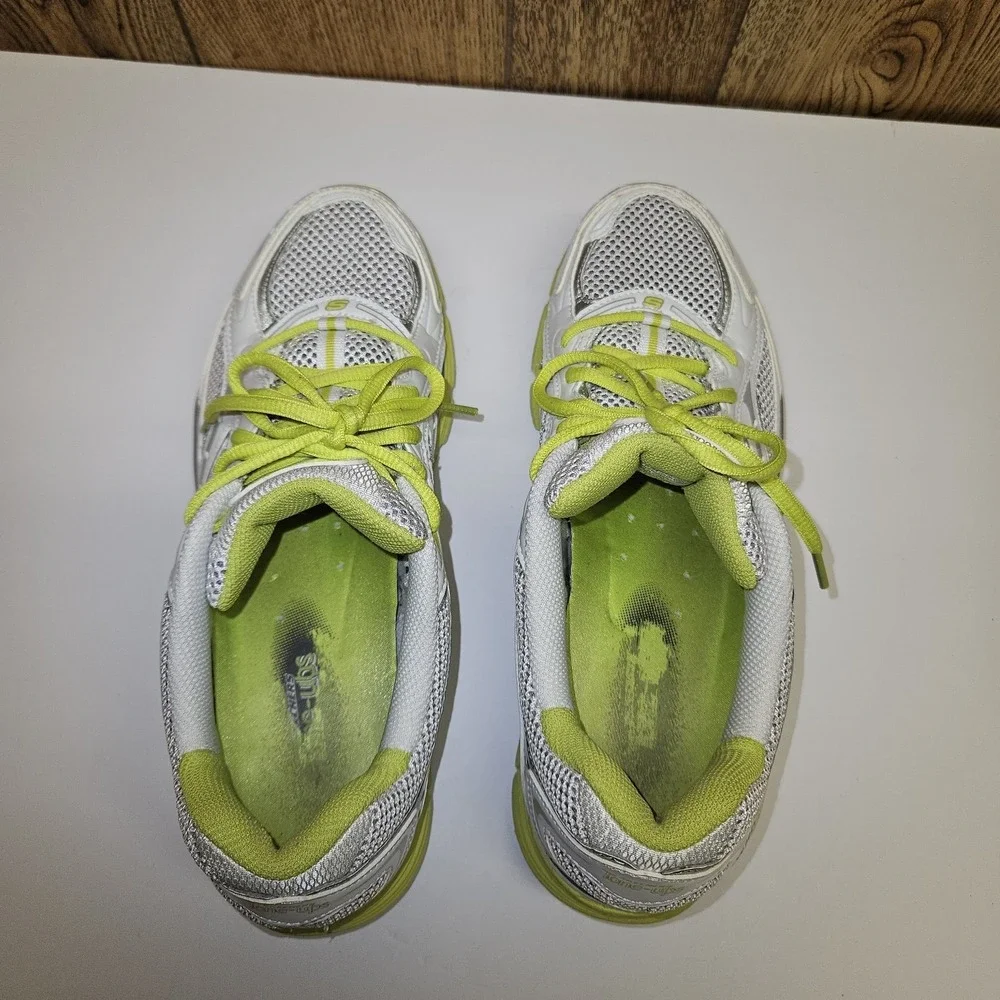 Skechers Tone Ups Shoes Womens Size 10 White Lime Resalyte Walking Athletic Mesh
