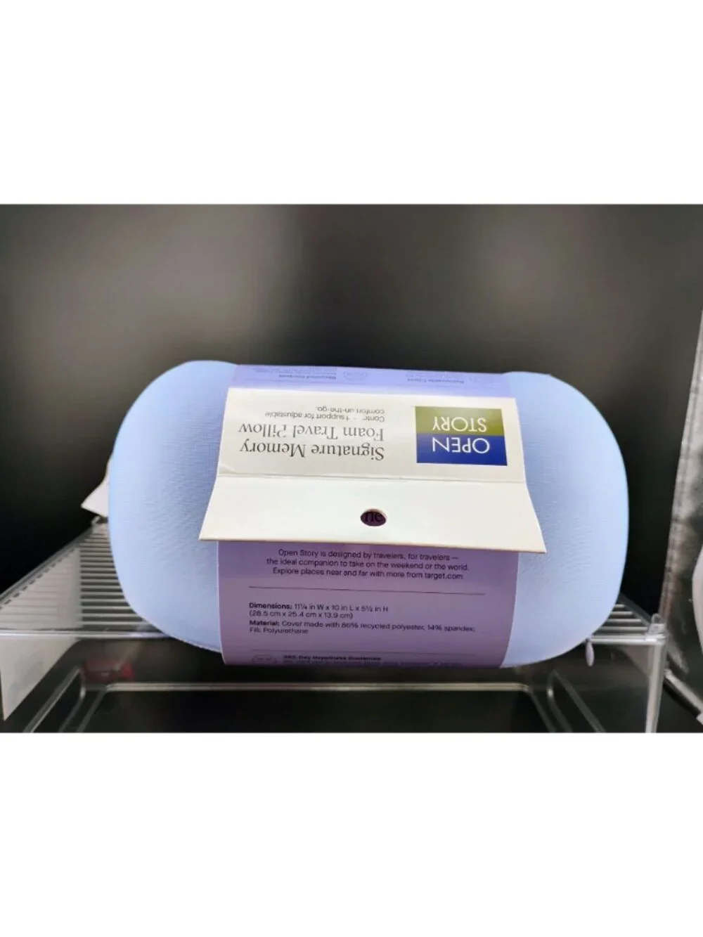 Open Story Memory Foam Travel Pillow Removable Washable Cover