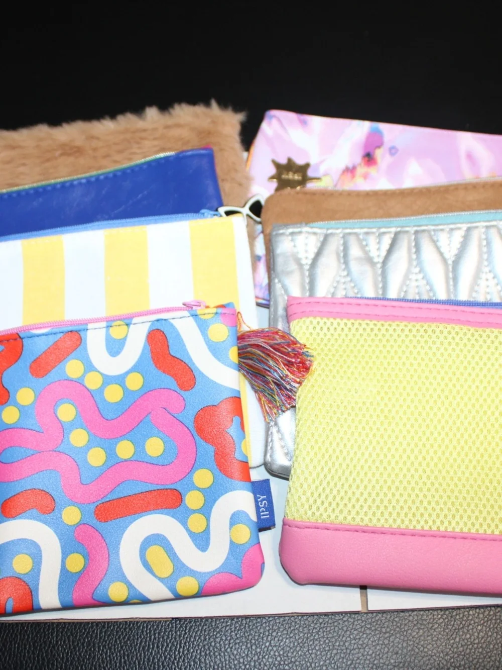 Ipsy Makeup Cosmetic Travel Bags, Lot of 8 Assorted Colors and Styles.