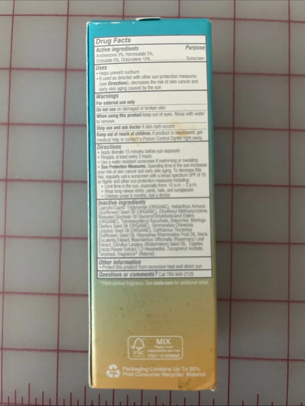 COOLA Firming Face Oil Sunscreen - Teal to Gold Gradient