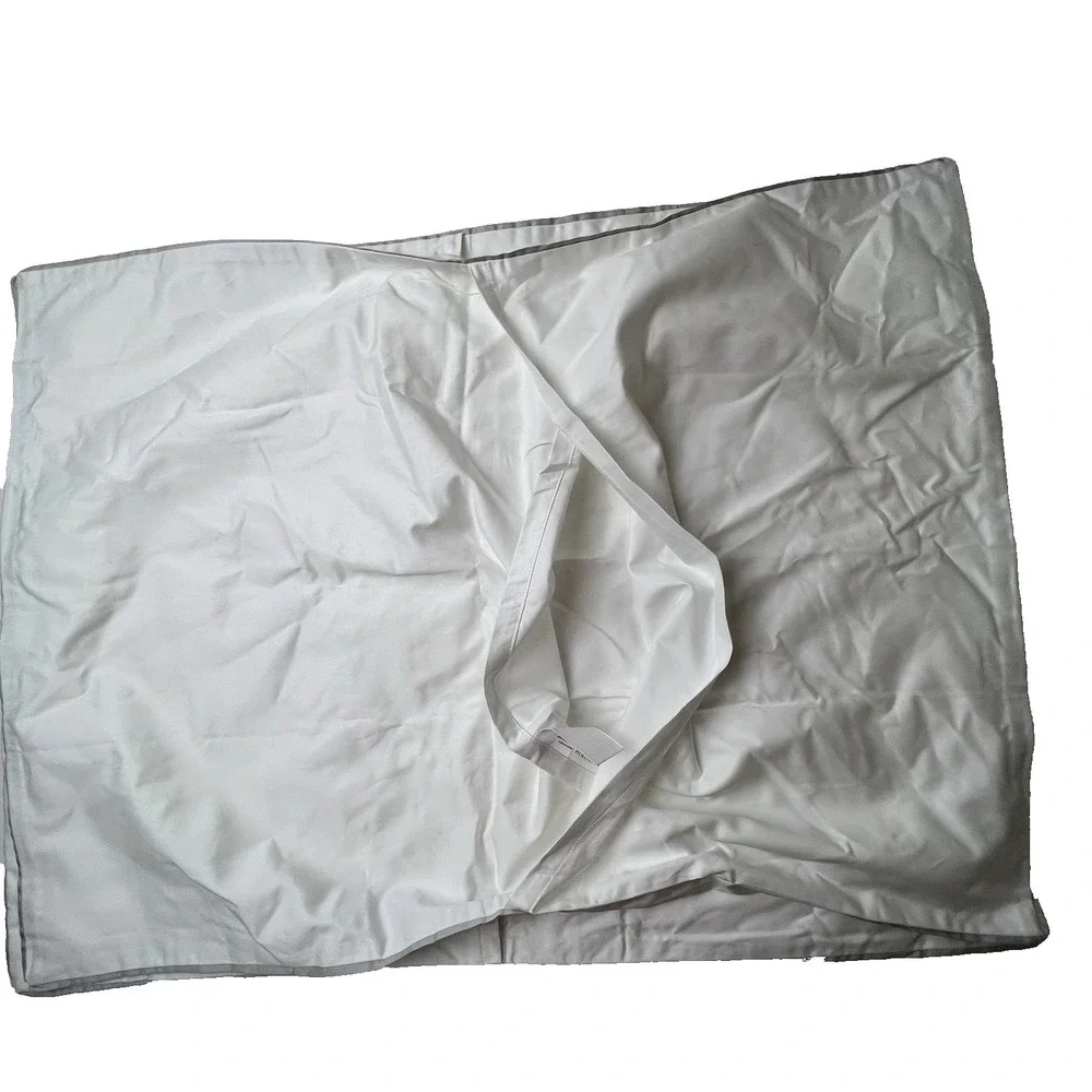 Nordstrom Organic Cotton White with Gray Trim Standard Pair of Shams 27