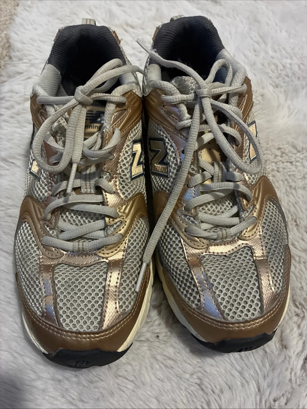 New Balance Women's Rose Gold and Gray Athletic Sneakers