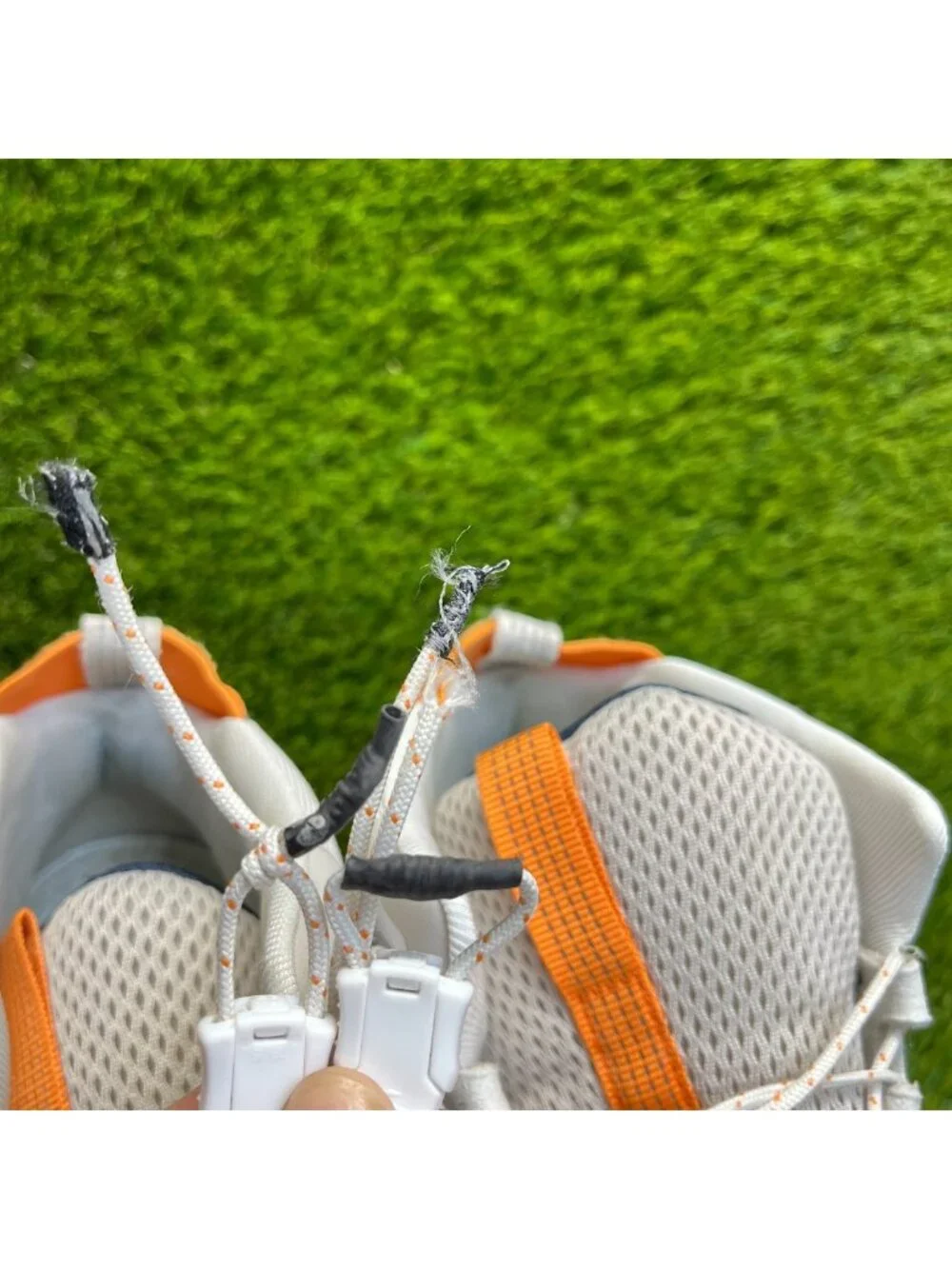 On CloudTrax Womens Size 9 Frost White Orange Athletic Walking Shoes Sneakers