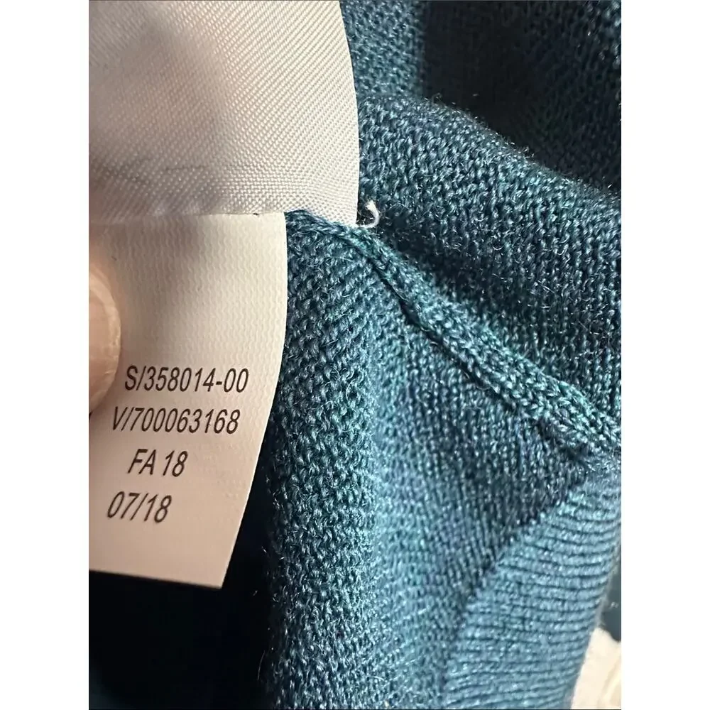 NEW Banana Republic 100% Merino Wool Teal Blue V-Neck Sweater Medium