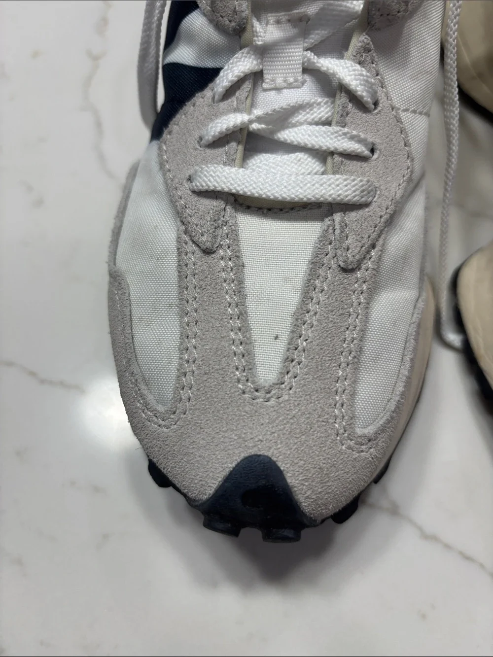 New Balance Women's White, Cream & Black Retro-Runner Sneakers
