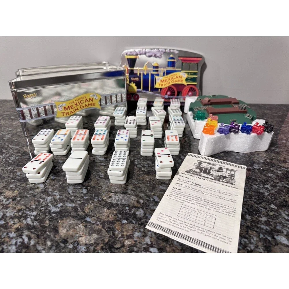 Fundex Mexican Train Game Dominoes w/ Electronic Train Hub Complete, 2, 8+, 2003