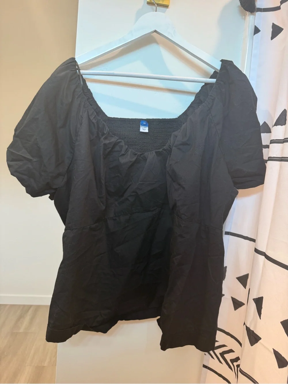 Old Navy 3x Black Puff Sleeve Square Neck Women’s Top