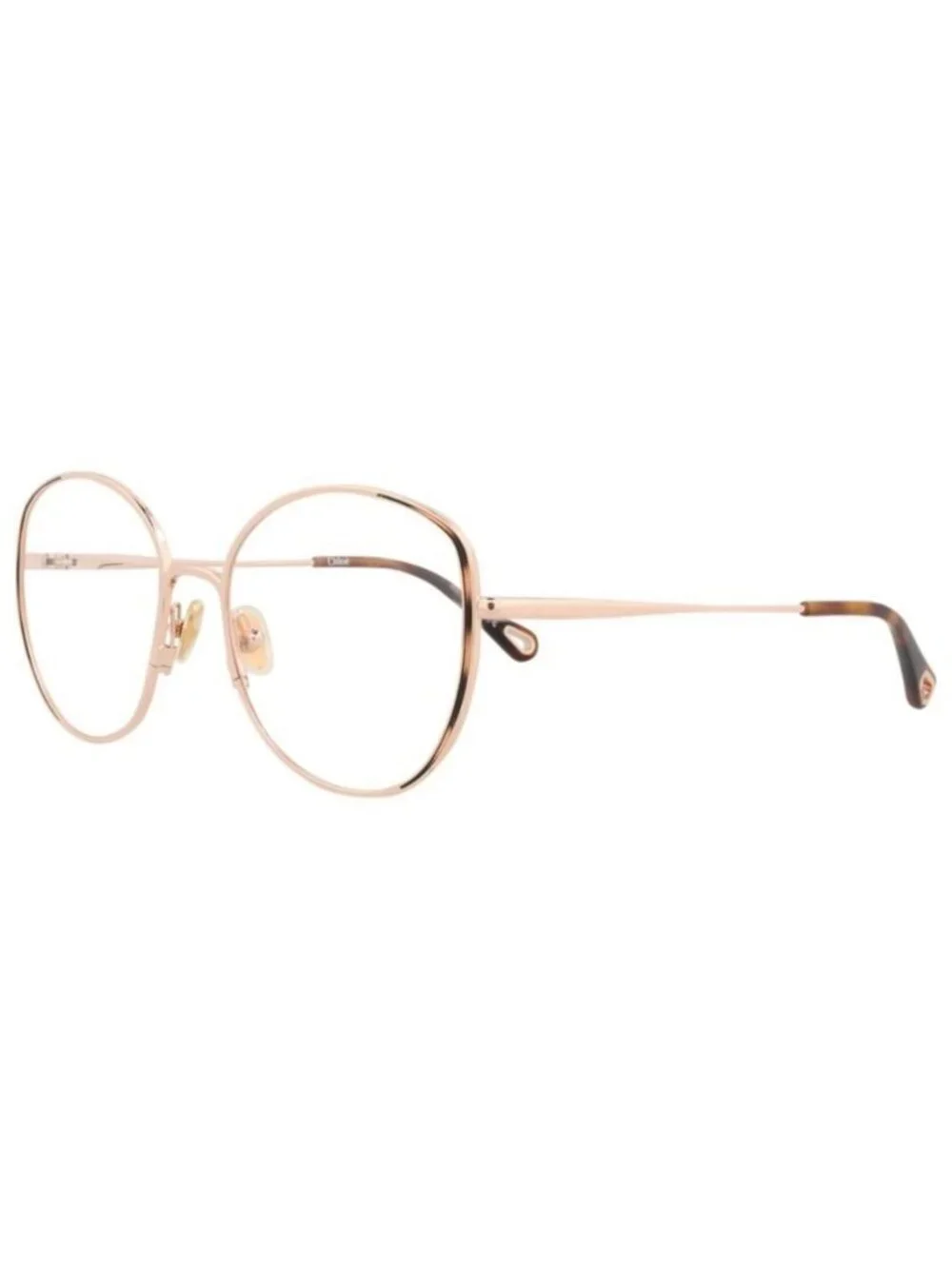 New Chloé Womens Round/Oval Gold Gold Transparent Fashion Designer Eyeglasses