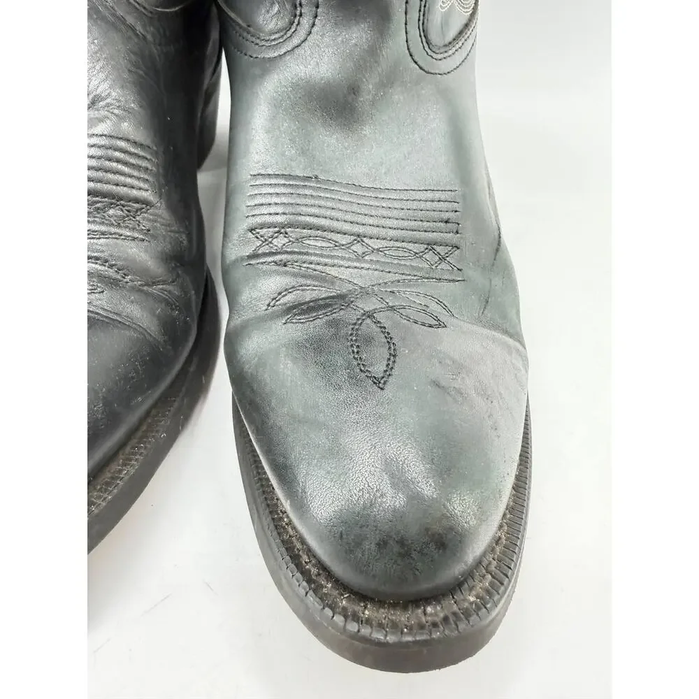 Laredo 68450 Men's Black Leather Western Cowboy Boots Size 10 EW Extra Wide