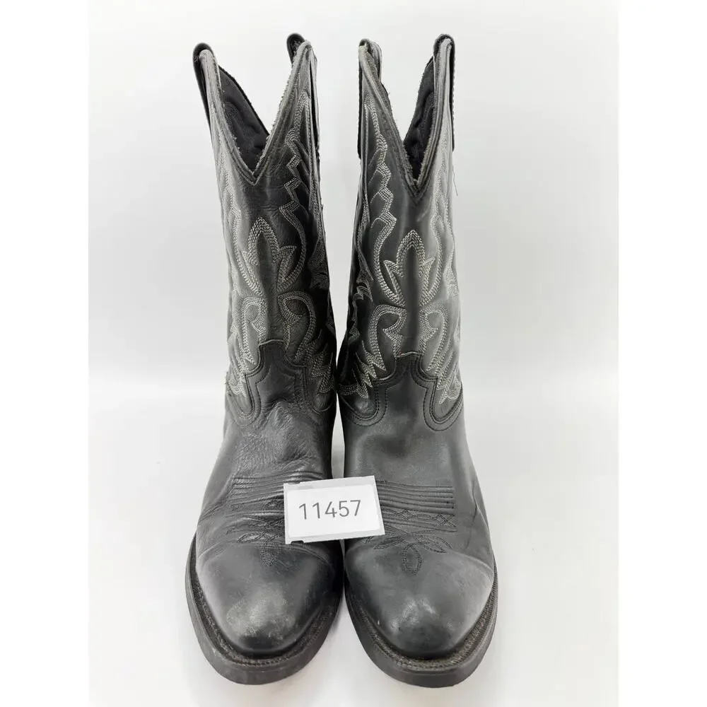 Laredo 68450 Men's Black Leather Western Cowboy Boots Size 10 EW Extra Wide