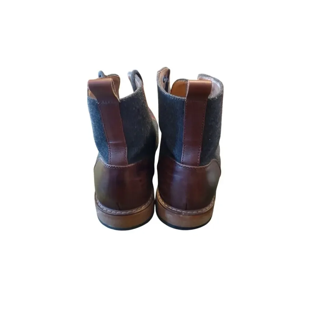 LA MILANO Men’s Stance II‎ Leather Boots in Cognac/Gray Size 9 EUC