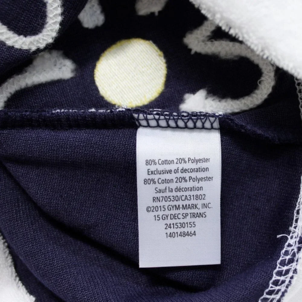 Gymboree Navy Long Sleeve Daisy Terry Hooded Swim Cover Up Dress Size 12-18M