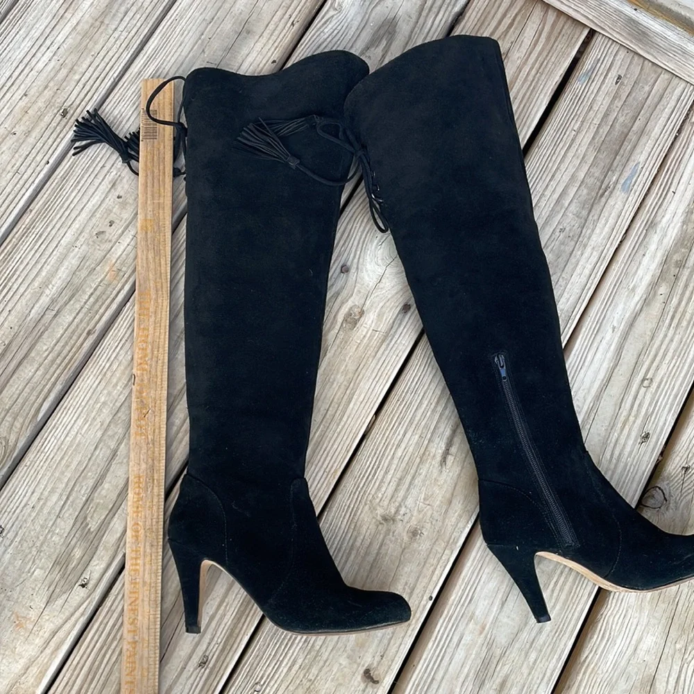 Vince Camuto Cherline Black Suede Over-the-Knee Boots Size 7.5