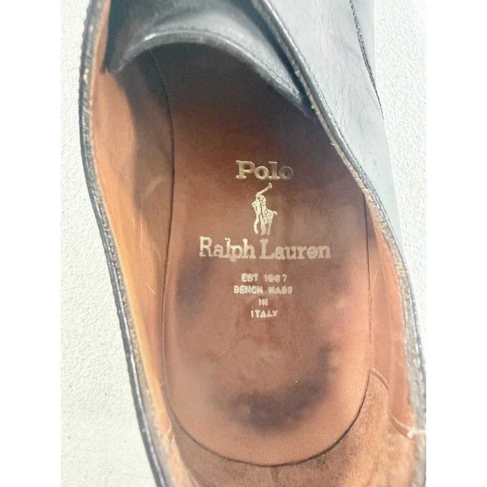 Vintage Polo Ralph Lauren Black Leather Oxford Dress Shoes Men's Size 7.5 D‎