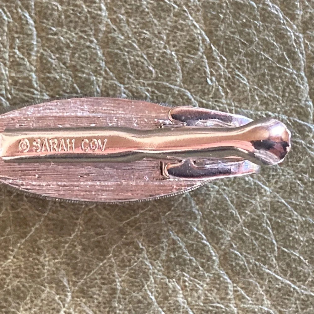 Vintage Sarah Coventry Modernist Cufflinks – Silver Tone Brushed/Polished Quarte