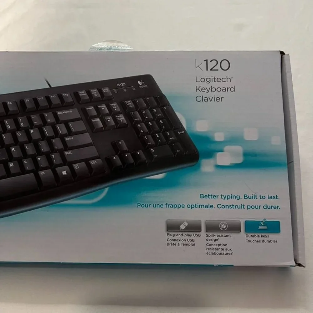 Logitec Keyboard K120‎ Plug-and-Play USB Keyboard, black NIB-Open box unused