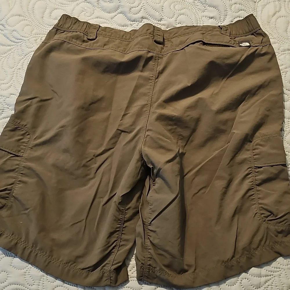 The North Face Olive Green Cargo Shorts  with Elastic Waistband