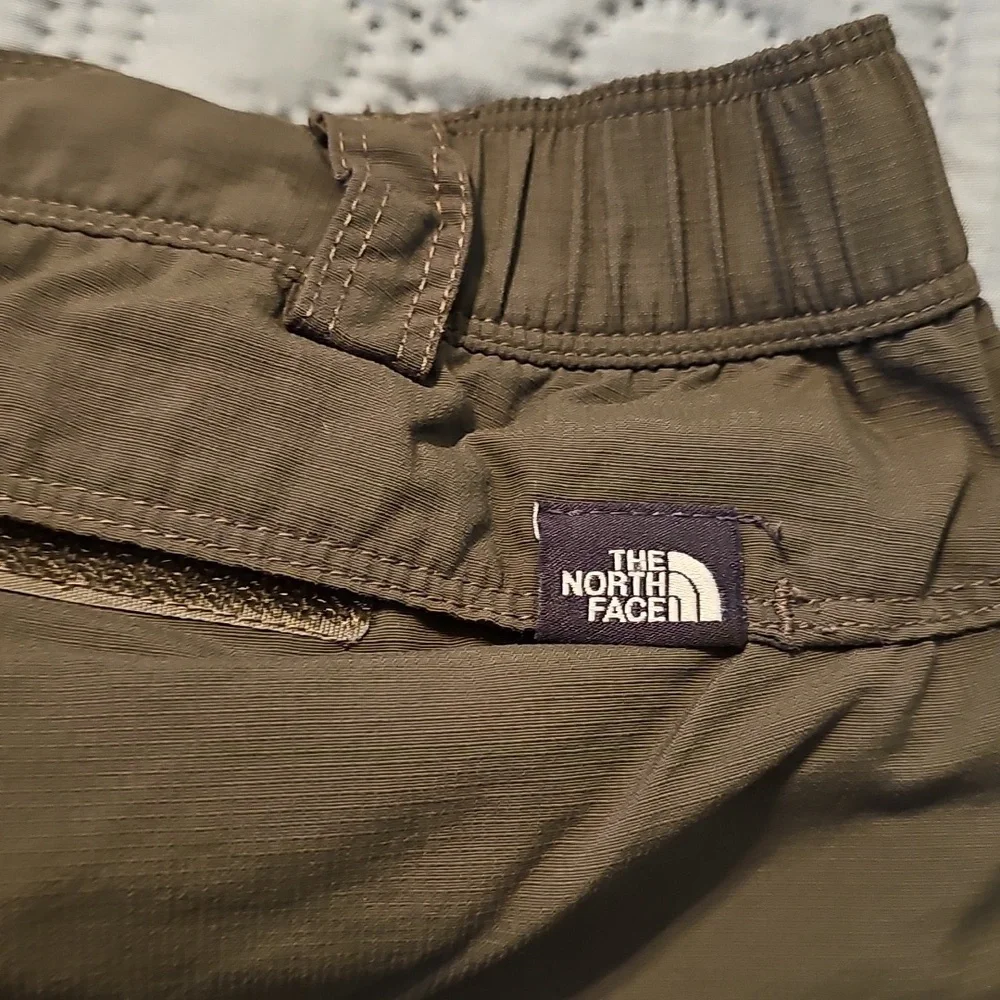 The North Face Olive Green Cargo Shorts  with Elastic Waistband