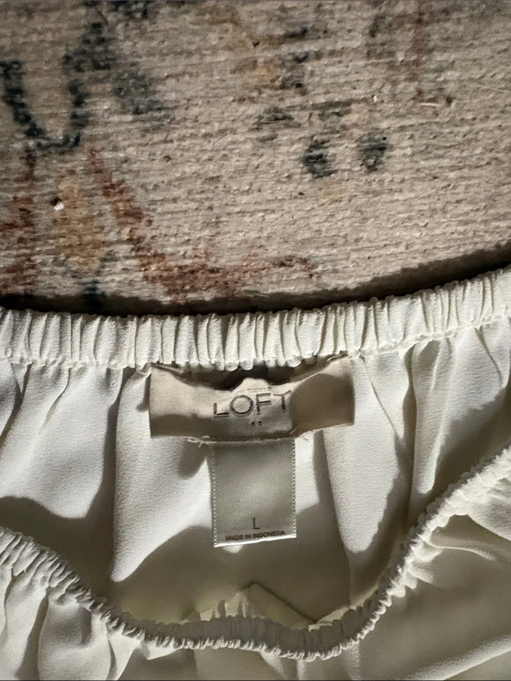 LOFT White Off-Shoulder Puff Sleeve Blouse