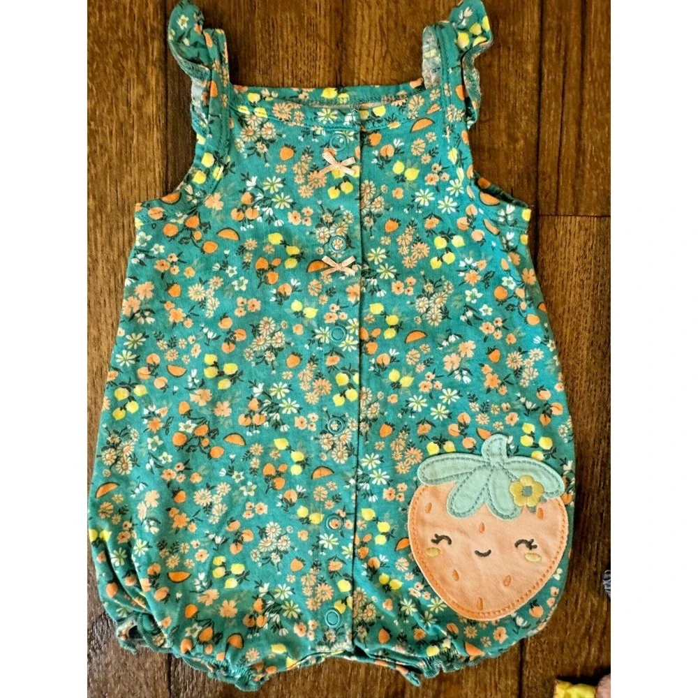 Carters Baby Girl Clothes Lot 3 Months Rompers Outfits Summer‎ Bundle Strawberry